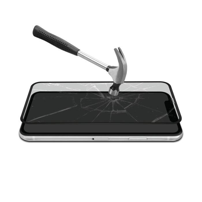 (O) Protection d’écran antibactérienne en verre trempé ultra-résistant à bords incurvés pour Apple iPhone X/XS/11 Pro, Noir