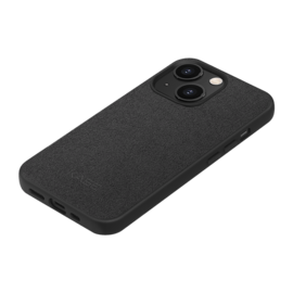 Coque en Su&egrave;de Alcantara pour Apple iPhone 14, Minuit Noir