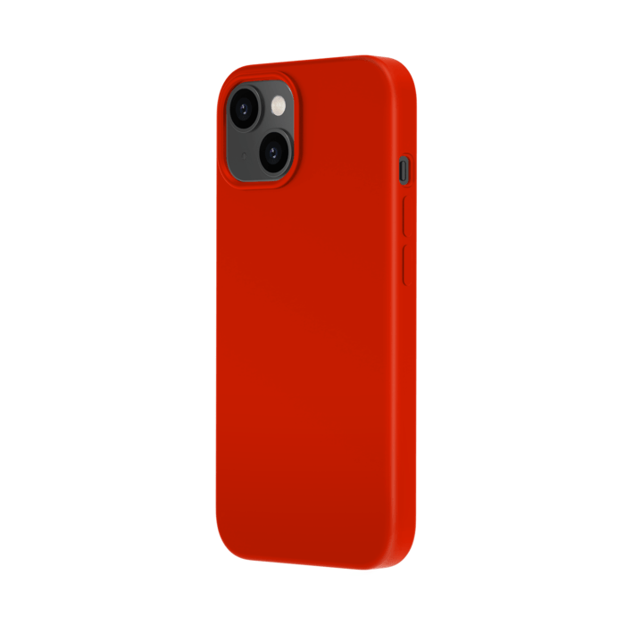 Coque antichoc en gel de silicone doux pour Apple iPhone 14, Rouge Ardent