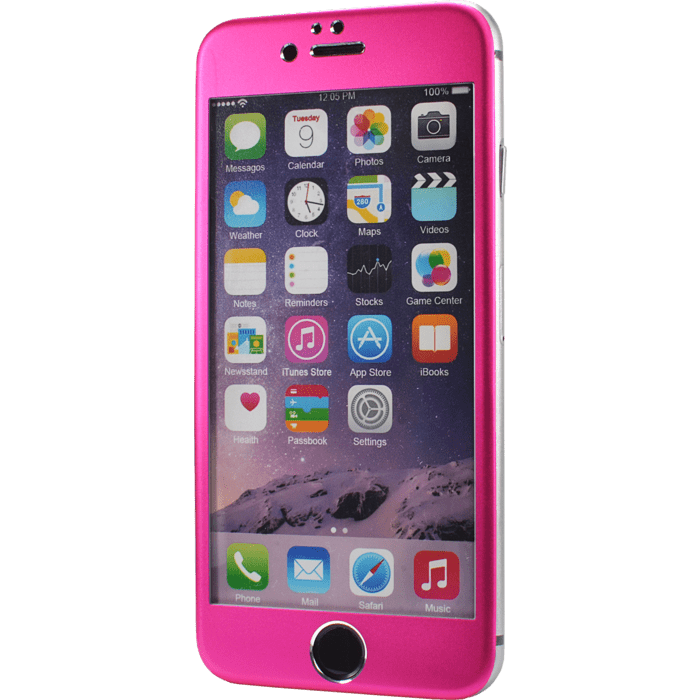 Protection d'&eacute;cran en Alliage de Titane et verre tremp&eacute; pour Apple iPhone 6/6s, Rose