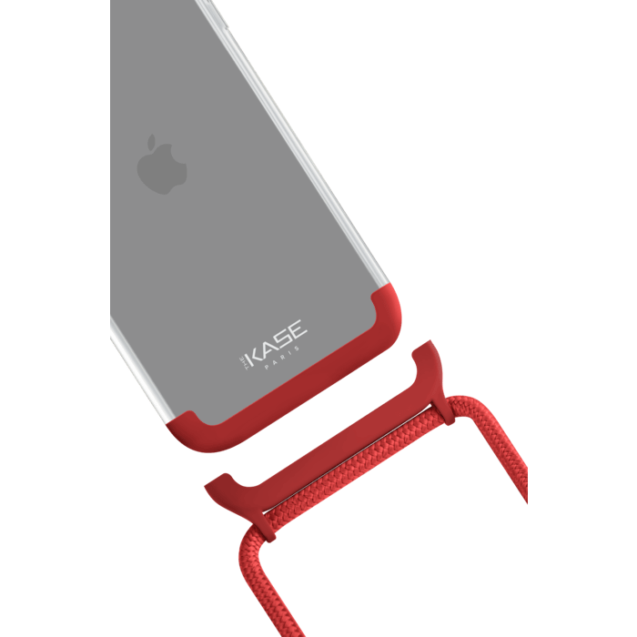 Bandoulière détachable et support 2-en-1 pour Apple iPhone 12/12 Pro, Rouge Ardent