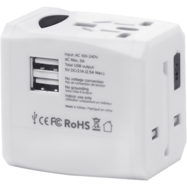 Case Universal Travel Adapter, White Glacier