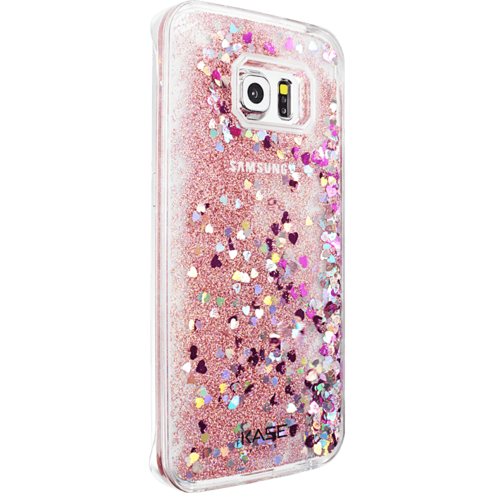 Bling Bling Coque Pailletée pour Samsung Galaxy S6 Edge, Pink Lady
