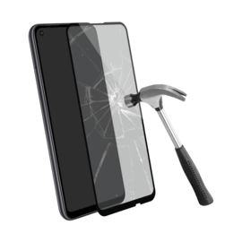 Protection d'&eacute;cran en verre tremp&eacute; (100% de surface couverte) pour Huawei P40 lite E, Noir