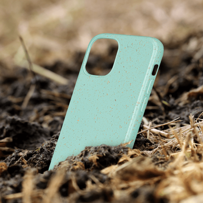 Coque antibactérienne vegan bio 100 % zéro déchet pour Apple iPhone 12 mini, Vert Brumeux