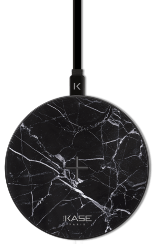 Case Marble Motif Qi Fast Charge Wireless Charging Pad 7.5W/ 10W, Midnight Black