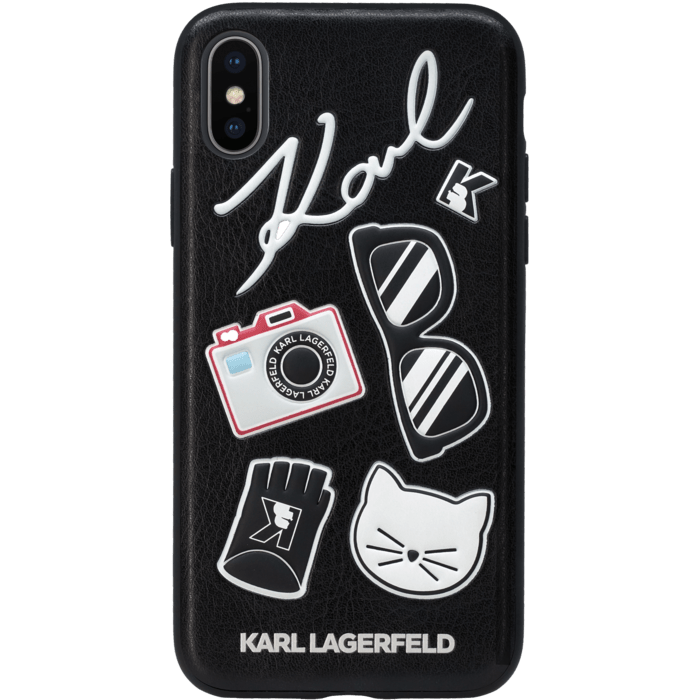 Karl Lagerfeld Pins Coque pour Apple iPhone X/XS, Noir