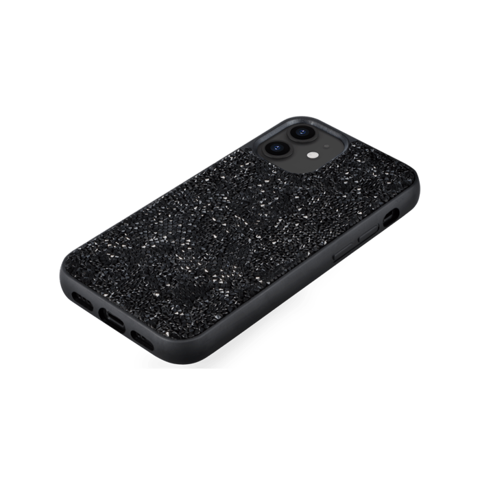 Coque Bling Strass pour Apple iPhone 12 mini, Noir Minuit