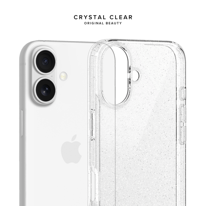 Coque hybride &eacute;tincelante invisible GEN 2.0 83% de plastique recycl&eacute; pour Apple iPhone 16, Transparente