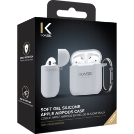 Coque Apple AirPods en gel de silicone doux, Gris sid&eacute;ral