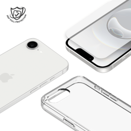 Pack combin&eacute; 2 en 1 (Coque hybride invisible, &Eacute;cran en verre tremp&eacute; de qualit&eacute; sup&eacute;rieure) pour Apple iPhone 16e/17e, Transparente