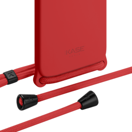 Coque en gel de silicone doux en bandouli&egrave;re pour Apple iPhone 12/12 Pro, Rouge Ardent