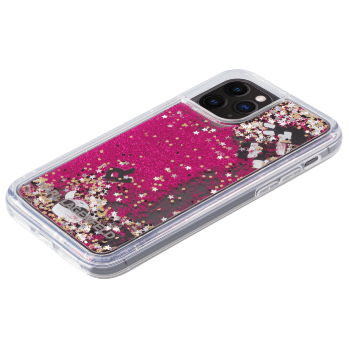 Custodia charms galleggiante con glitter Bling Bling Karl Lagerfeld per Apple iPhone 11 Pro, rosa