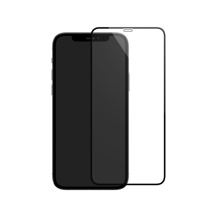 Protection d'&eacute;cran en verre tremp&eacute; (100% de surface couverte) pour Apple iPhone 12 mini, Noir