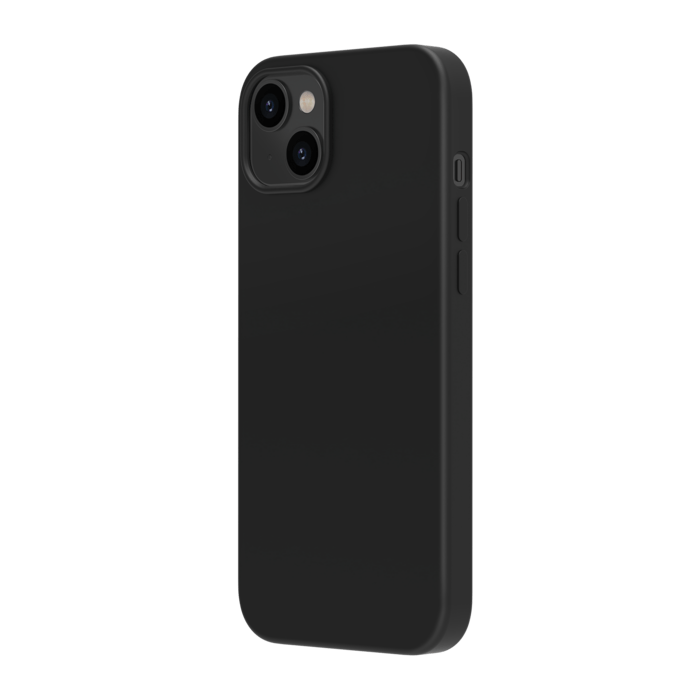 Coque antichoc en gel de silicone doux pour Apple iPhone 14 Plus, Noir satin
