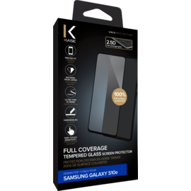 Full Coverage Tempered Glass Screen Protector for Samsung Galaxy S10e, Black
