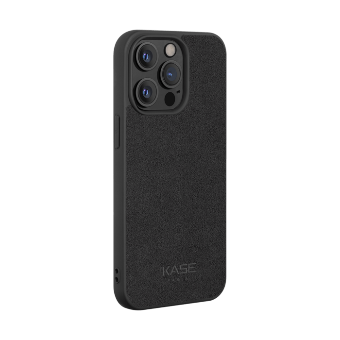 Coque en Su&egrave;de Alcantara pour Apple iPhone 13 Pro, Minuit Noir