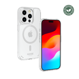 Coque antibact&eacute;rienne antichoc magn&eacute;tique invisible Fabriqu&eacute; Avec du 75% Plastique Recycl&eacute; pour Apple iPhone 15 Pro Max, Transparente