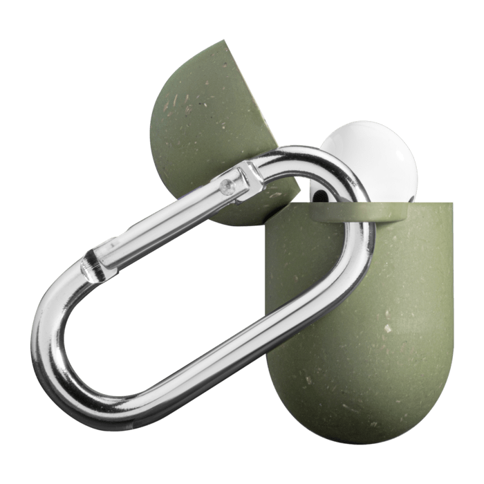 Coque antibactérienne vegan bio 100 % zéro déchet pour Apple AirPods Pro, Vert olive