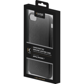 Coque en Cuir V&eacute;ritable Fabriqu&eacute;e &agrave; la Main&nbsp;pour Apple iPhone 7, Noir