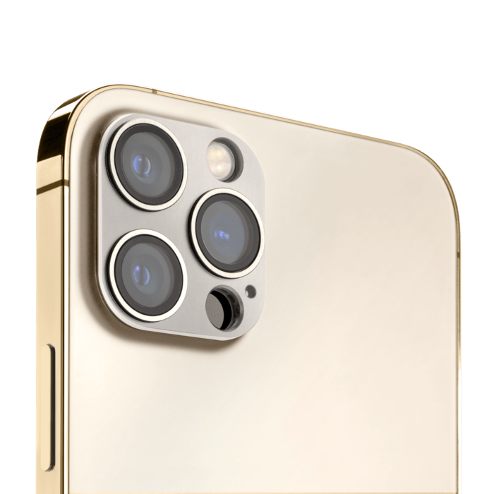 Protection en alliage métallique des objectifs photo pour Apple iPhone 12 Pro, Or Platine