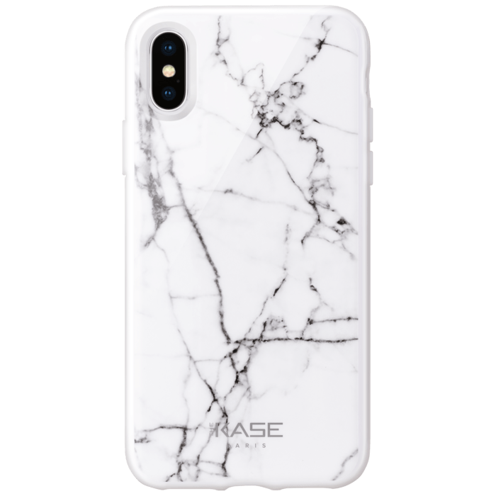 Coque effet marbr&eacute; pour Apple iPhone X/XS, Blanc