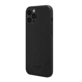 Coque en Su&egrave;de Alcantara pour Apple iPhone 12 Pro Max, Noir Minuit