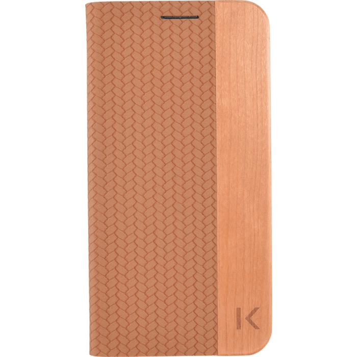 Coque Clapet pour Samsung Galaxy S6, Marron et Bois de cerisier naturel
