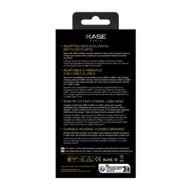 C&acirc;ble tress&eacute; m&eacute;tallique 2-en-1 USB-A & C vers USB-C (USB4 GEN2) fabriqu&eacute; avec des plastiques 100% recycl&eacute;s (1,2M)