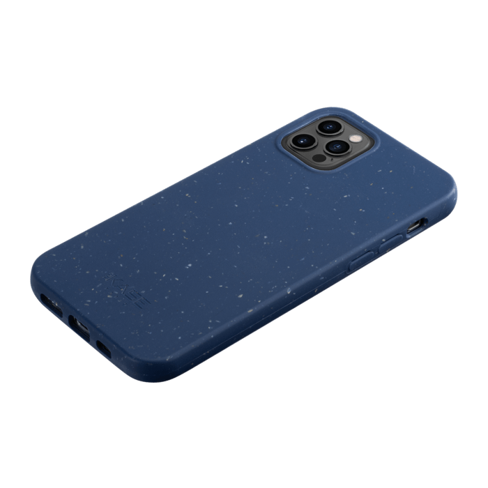 Coque antibact&eacute;rienne vegan bio 100 % z&eacute;ro d&eacute;chet pour Apple iPhone 12/12 Pro, Bleu