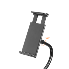 Support col de cygne pour tablette et smartphone (1,2 m), gris m&eacute;tallique