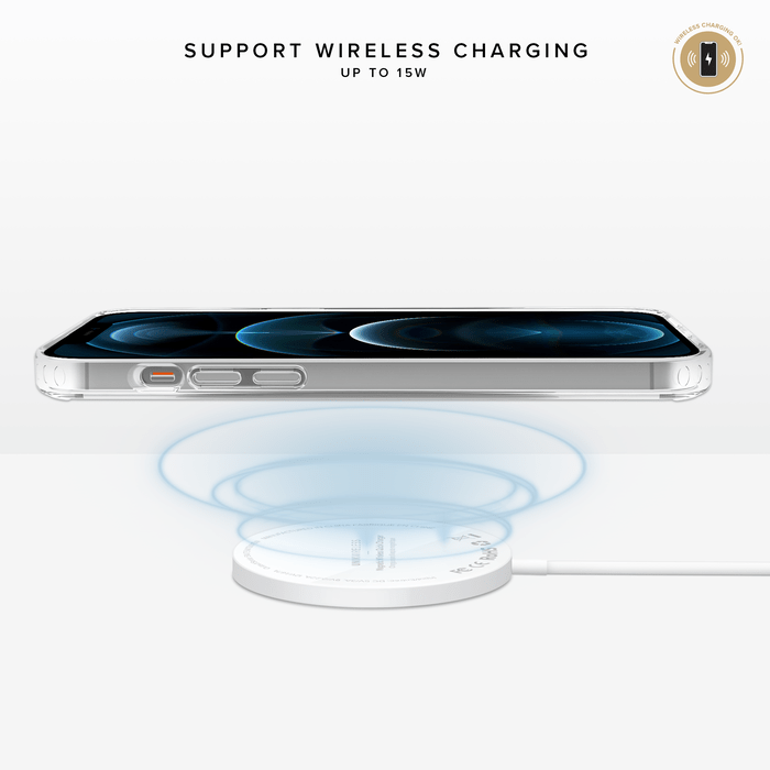 Coque antibact&eacute;rienne hybride invisible pour iPhone 12/12 Pro, Transparente