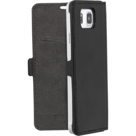 Coque clapet aimant&eacute;e avec pochette CB pour Samsung Galaxy Alpha, Noir