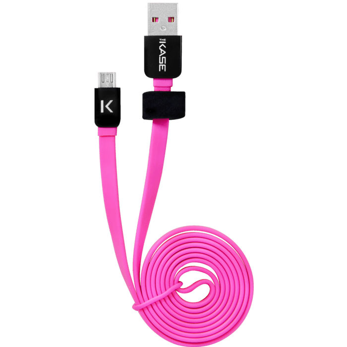 Micro cavo USB piatto (1m) per Android, rosa caldo