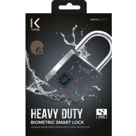 Cadenas Biom&eacute;trique Intelligent &Eacute;tanche IP65 Forte Protection avec double de cl&eacute;s, Noir