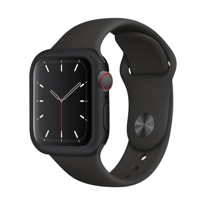 Coque en gel de silicone doux pour Apple Watch Series 4/5 40mm, Noir satin