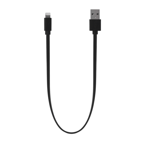 Case C&acirc;ble Lightning certifi&eacute; MFi Apple Charge Speed 3A charge/ sync (0.3M), Noir de jais