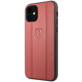 Ferrari Off Track Genuine leather case for Apple iPhone 11, Red