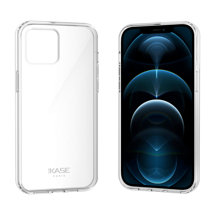 Coque antibact&eacute;rienne hybride invisible pour iPhone 12/12 Pro, Transparente