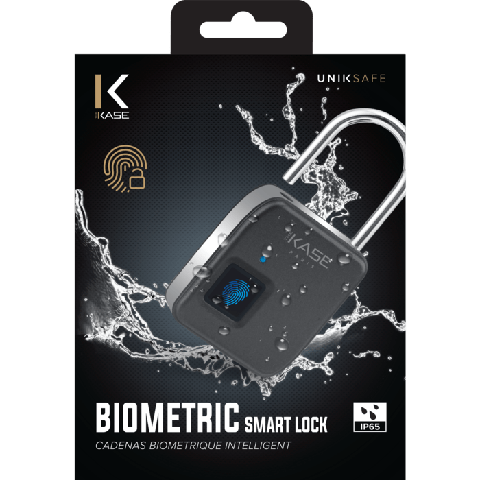 Smart Waterproof IP65 Biometric Lock, Black