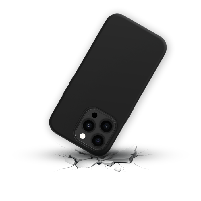 Coque antichoc en gel de silicone doux pour Apple iPhone 14 Pro, Noir satin