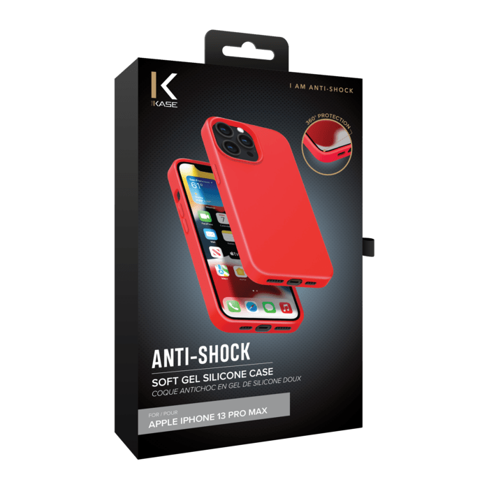 Custodia morbida in silicone antiurto in gel per Apple iPhone 13 Pro Max, rosso fuoco