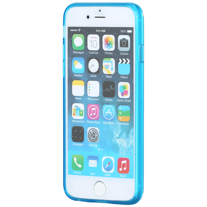 Coque slim transparente pour Apple iPhone 6/6s, Bleu