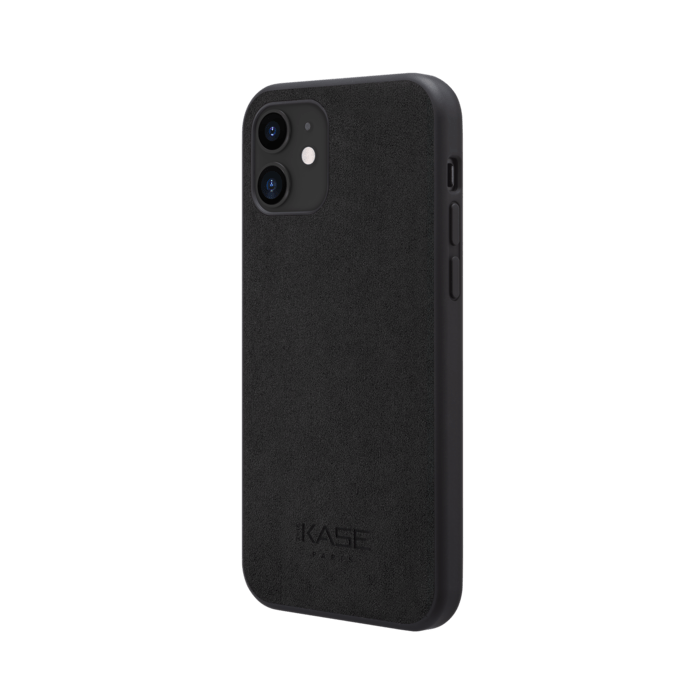 Coque en Su&egrave;de Alcantara pour Apple iPhone 12 mini, Noir Minuit