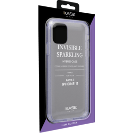 Coque hybride &eacute;tincelante invisible pour iPhone Apple 11, Violet