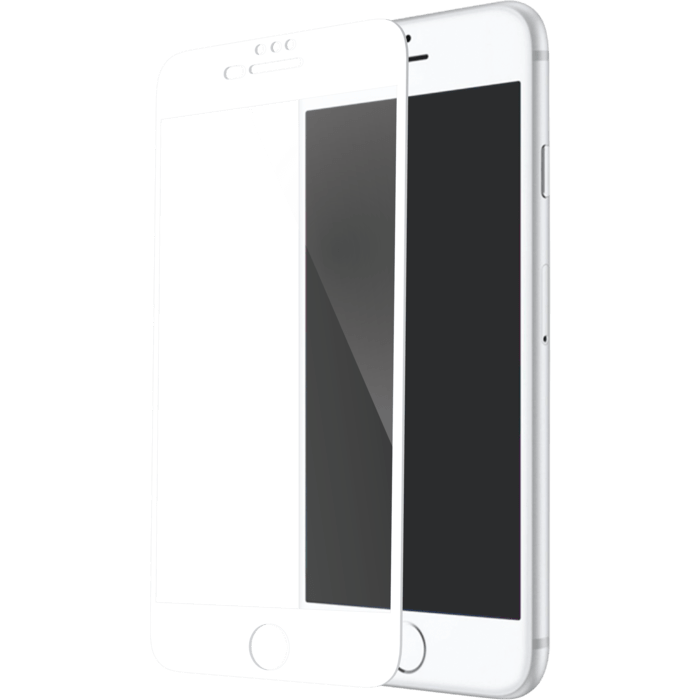 Protection d'&eacute;cran en verre tremp&eacute; (100% de surface couverte) pour Apple iPhone 6 Plus/6s Plus/7 Plus/8 Plus, Blanc