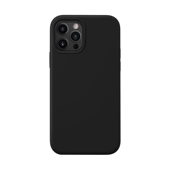 Coque en Gel de Silicone Doux pour iPhone 12/12 Pro, Noir satin
