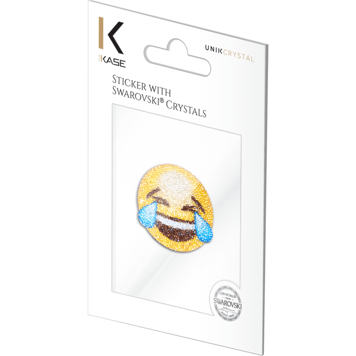 Sticker &eacute;moji cristaux Swarovski&reg;, Mort de rire MDR
