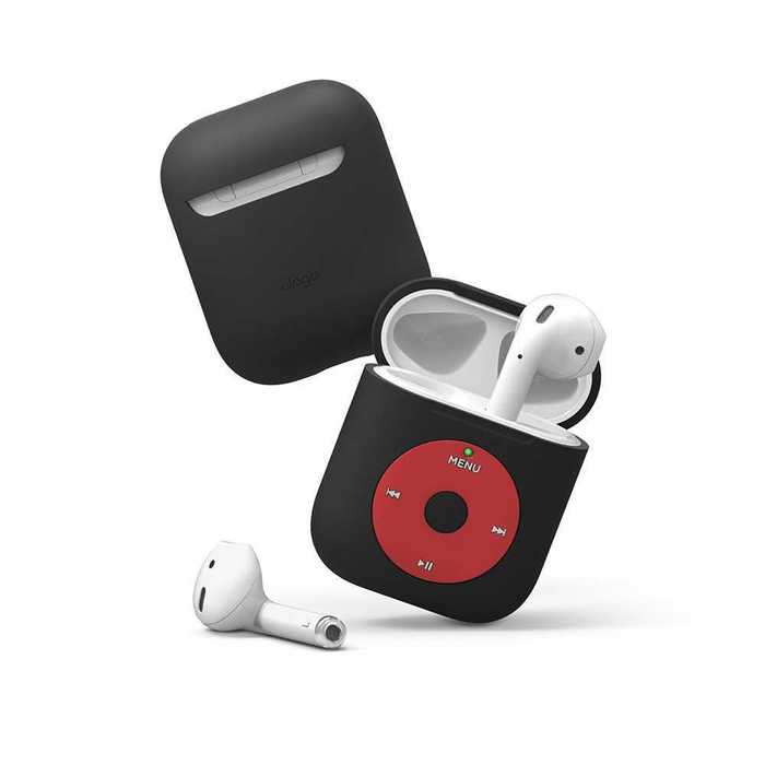 Airpods 2 RETRO Protective Silicon Case iPod BLACK