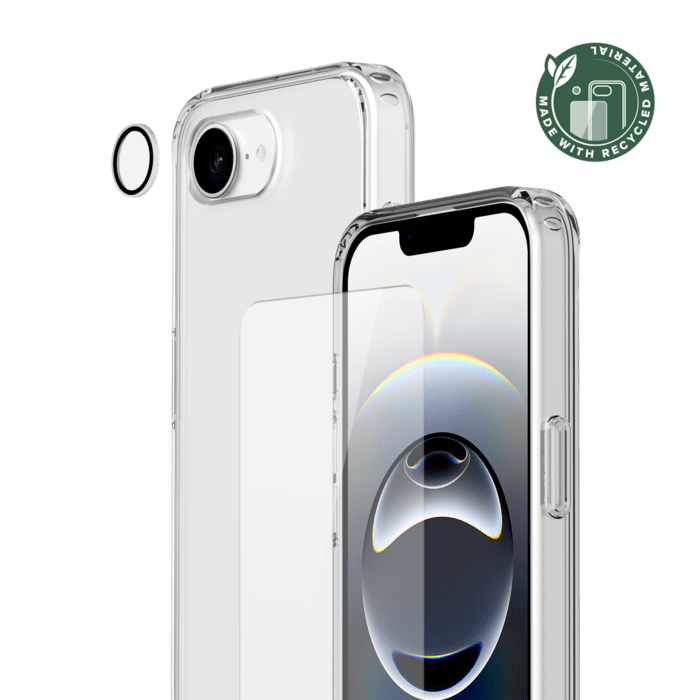 Pack combin&eacute; 3 en 1 (Coque hybride invisible, &Eacute;cran en verre tremp&eacute; de qualit&eacute; sup&eacute;rieure et Protecteur de l&rsquo;objectif de la cam&eacute;ra) pour Apple iPhone 16e/17e, Transparente